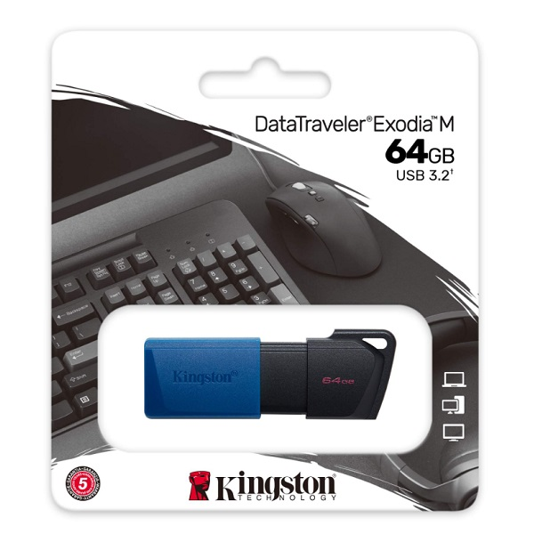PENDRIVE KINGSTON 64GB DATA TRAVELER EXODIA M BLACK  USB 3.2 Gen 1 P/N DTXM/64GB