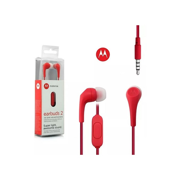 AUDIFONOS MOTOROLAEARBUDS 2S - WIRED - ROJO P/N 79MOTE2RED