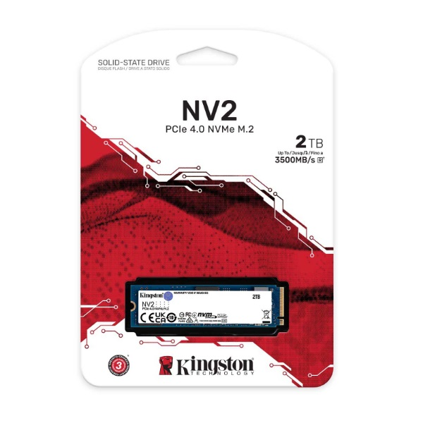 DISCO DE ESTADO SOLIDO KINGSTON 2TB NVMe PCIe Up to 3500 MB/s  M.2 2280 PCIe 4.0 x4 (NVMe) P/N SNV2S/2000G