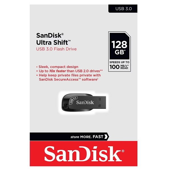 PENDRIVE SANDISK 128GB ULTRA SHIFT USB 3.0 P/N SDCZ410-128G-G46