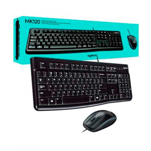 KIT DE TECLADO Y MOUSE LOGITECH DESKTOP MK120 USB P/N 920-004428