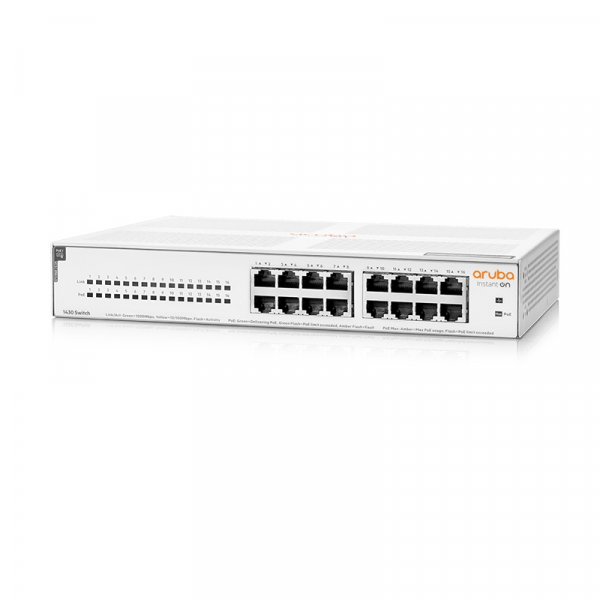 SWITCH NO ADMINISTRABLE HPE ARUBA INSTANT ON 1430 16G CLASS4 POE 124W SWITCH - 16 X 10/100/1000 (POE CLASS 4) - POE (124 W) - BTO P/N R8R48A