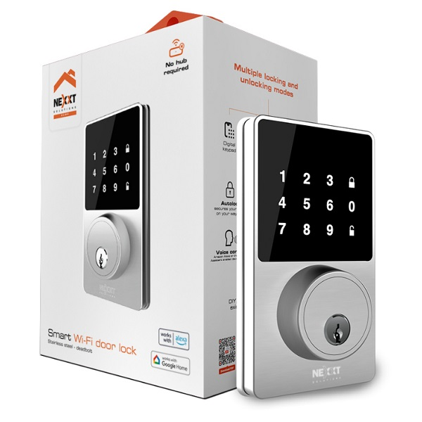 CERRADURA INTELIGENTE NEXXT NHS-D100 Smart Wifi doorlock stainless steel P/N NHS-D100