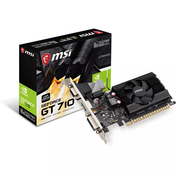 TARJETA DE VIDEO GEFORCE MSI GT710 2GB DDR3 PCIeX P/N GT 710 2GD3 LP