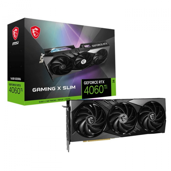 TARJETA DE VIDEO GEFORCE MSI RTX 4060 TI GAMING X SLIM 16GB PCIeX P/N GEFORCERTX4060TIGAMINGXSLIM 16G