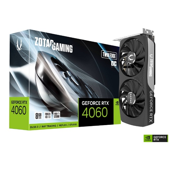 TARJETA DE VIDEO GEFORCE ZOTAC RTX 4060 TWIN EDGE OC 8G P/N ZT-D40600H-10M