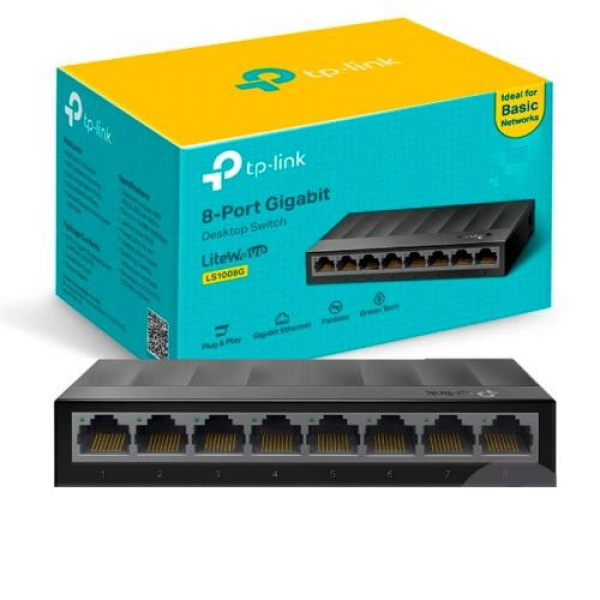 SWITCH TP-LINK ESCRITORIO 8 PUERTOS 10/100/1000 P/N LS1008G