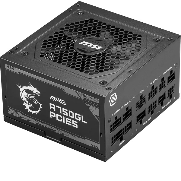 FUENTE DE PODER MSI 750W 80PLUS GOLD FULL MODULAR ATX 3.0 PCIE 5.0 P/N MAGA750GL PCIE5