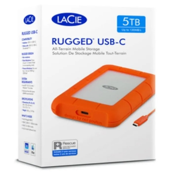 DISCO EXTERNO SEAGATE LACIE RUGGED 5TB USB-C P/N STFR5000800