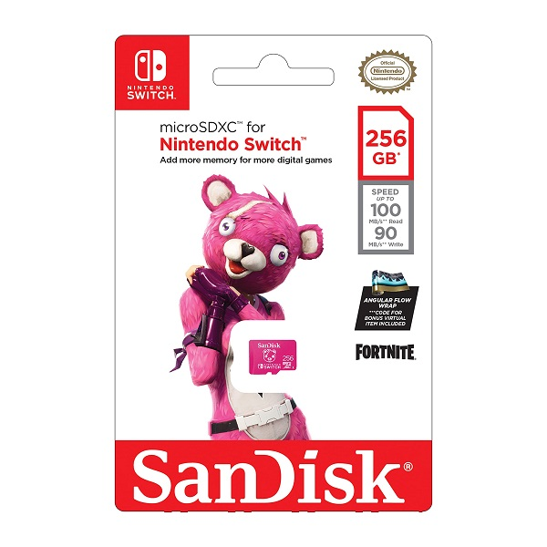 MEMORIA SANDISK MICRO SD 256GB PARA NINTENDO  Switch Fortnite 100Mbs P/N SDSQXAO-256G-GN6ZG