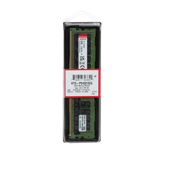 MEMORIA KINGSTON 32GB 3200 MHz / PC4-25600 CL22 1.2 V ECC P/N KTD-PE432/32G