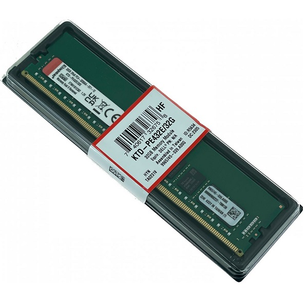 MEMORIA KINGSTON 32GB 3200 MHz / PC4-25600 CL22 1.2 V ECC P/N KTD-PE432E/32G