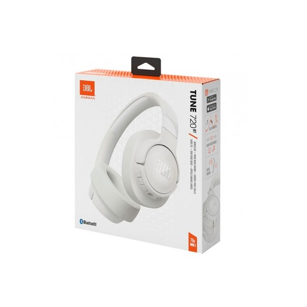 AUDIFONO JBL Tune 720 BT Headphone Bluetooth Over Ear White P/N JBLT720BTWHTAM