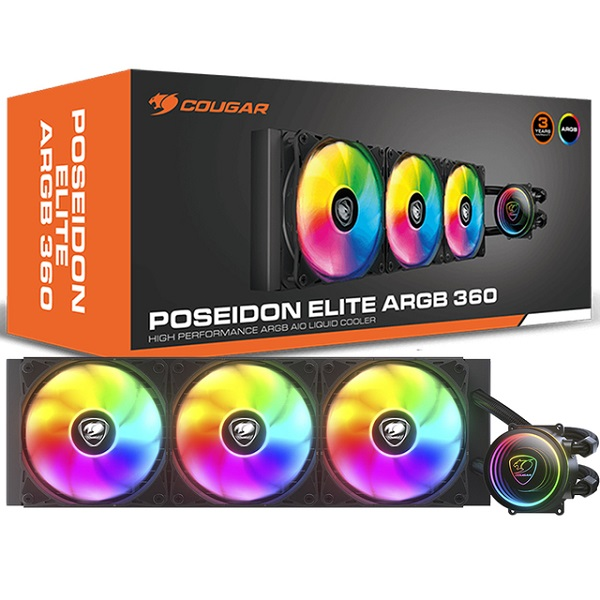 SISTEMA DE REFRIGERACION LIQUIDA WATER COOLING COUGAR POSEIDON ELITE 360 ARGB P/N 3MPSD360.0001