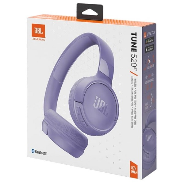 AUDIFONO JBL Tune 520 BT Headphone Bluetooth On Ear Purple P/N JBLT520BTPURAM