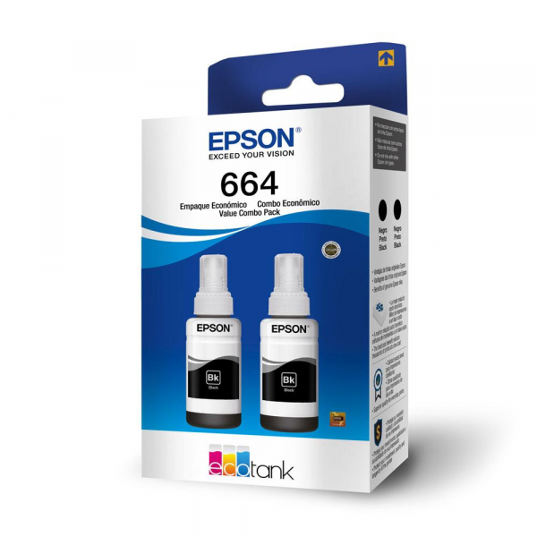 Juego de Tintas T664 - EPSON - Pack 2 unid. Negro