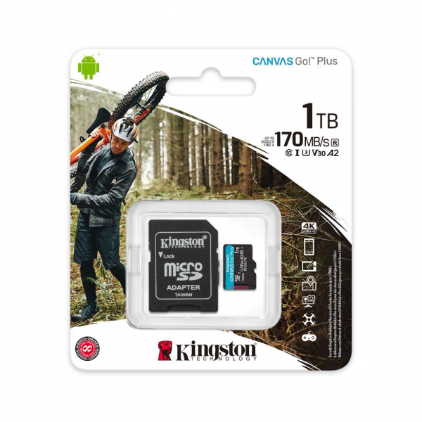 Memoria MicroSD 1TB microSDXC Canvas Go Plus 170R A2 U3 V30 Card + Adaptador