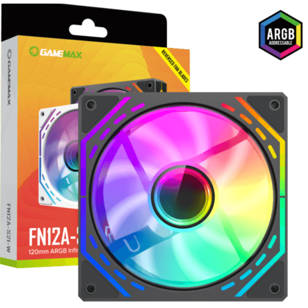 VENTILADOR GAMEMAX ARGB 120MM FN12A-S2I-R REVERSIBLE