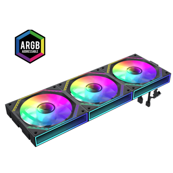 KIT DE 3 VENTILADORES GAMEMAX ARGB 120MM FN12A-S3I ARGB