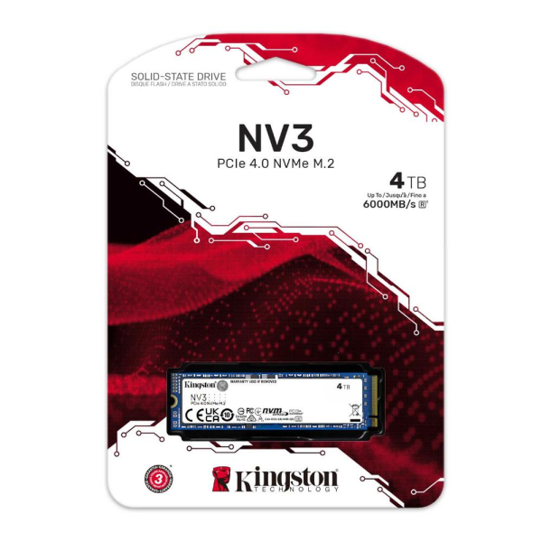 SSD Kingston 4TB NV3 M.2 2280 PCIe 4.0 x4  P/N SNV3S/4000G