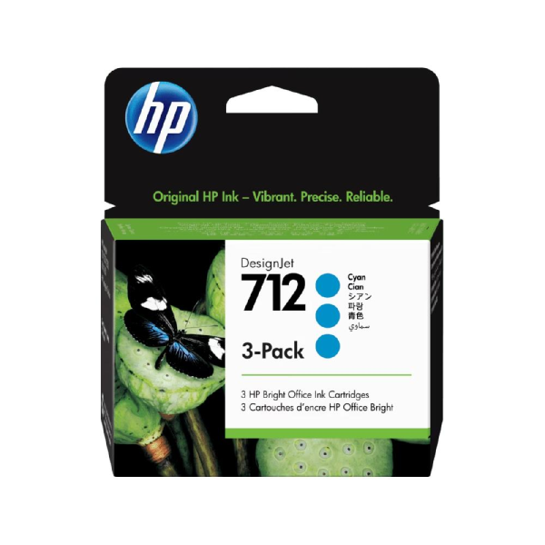 TINTA ORIGINAL HP 712 3-pack 29ml Cyan - 3ED77A