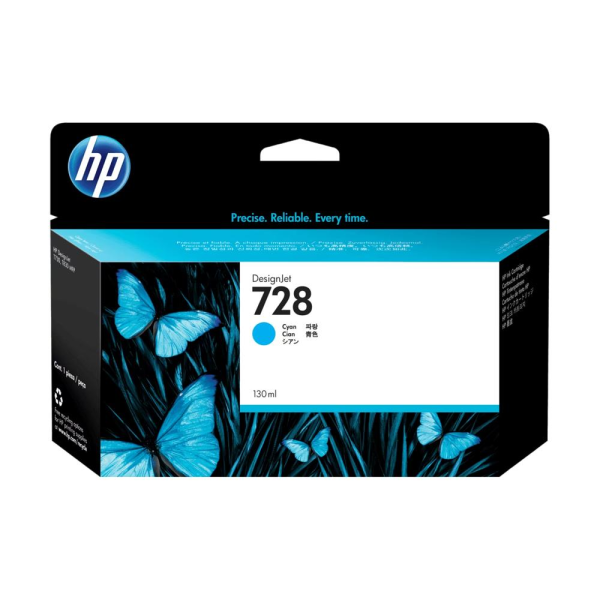 Tinta original HP 728 Cyan 130ml - F9J67A