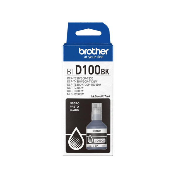 Tinta original Brother BTD100BK Negro