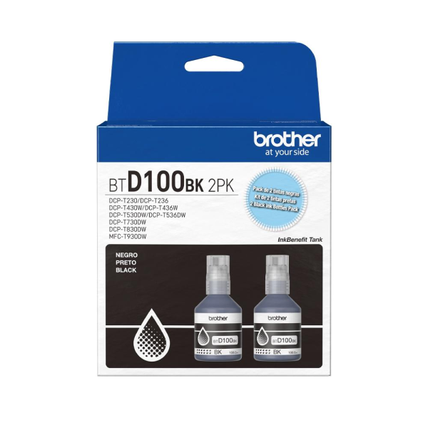 Pack 2 Tintas Brother BTD100BK Negro