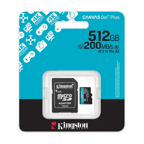 512GB microSDXC Canvas Go Plus Gen4 200MB/s A2 U3