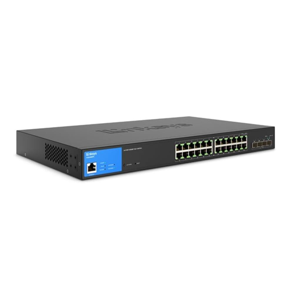 Switch 24 Port Managed POE+ Switch W/ 4 SFP+ 410W