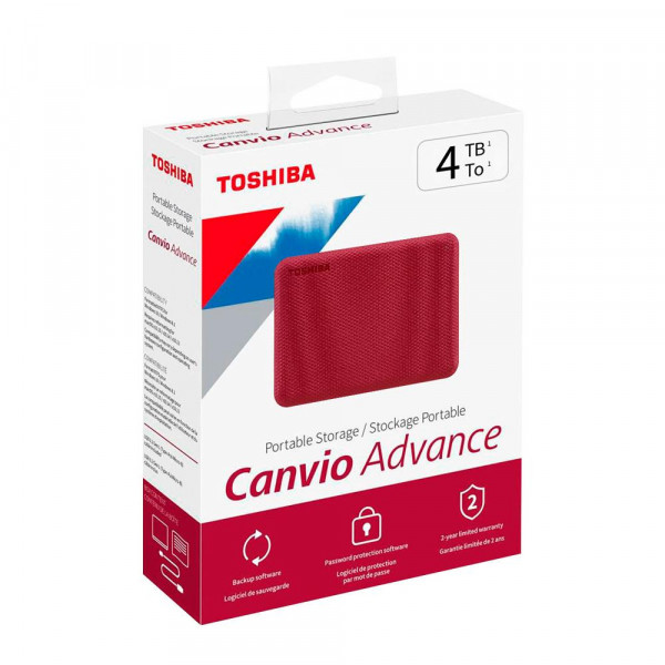 Toshiba 4TB Externo Canvio Advance V10 - Red/Rojo